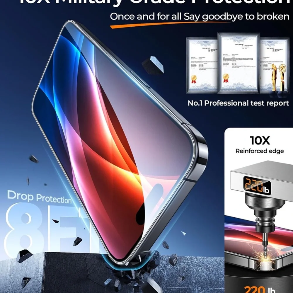 MRGLAS 3+2 Packs for iPhone 15 Pro Max Screen Protector 6.7''